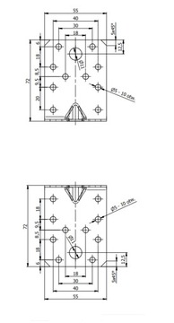 KPS 4 Уголок монтажный столярный 70х70х55х1,5мм Соединитель угловой 10 шт.