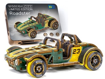 Puzzle 3D Kolorowy Drewniany Model Roadster