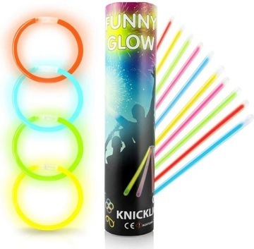 PAŁECZKI OPASKI BRANSOLETKI FLUORESCENCYJNE ŚWIECĄCE LIGHTSTICK 100SZT