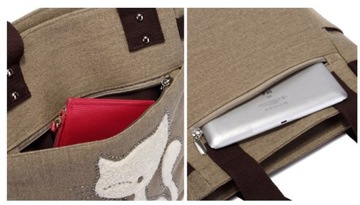 TORBA DAMSKA NA RAMIĘ DUŻA NA ZAMEK Z KOTKAMI