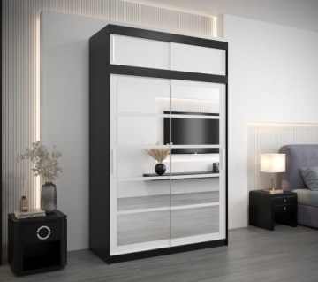 Шкаф-купе с полками R2 150 см с надстройкой