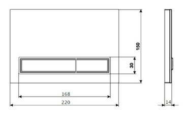 СИНЯЯ кнопка смыва RAFA M08 СТЕКЛО