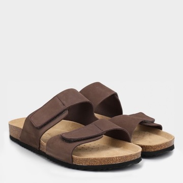 GEOX U SANDAL KLAPKI MĘSKIE SKÓRZANE BRĄZ 40 ŻKB