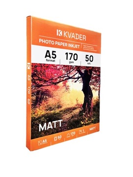 MATOWY PAPIER A5 DO ZDJĘĆ FOTO 15x21 MAT 170g 50szt DRUK ATRAMENTOWY
