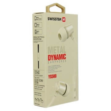 ПРОВОДНЫЕ НАУШНИКИ SWISSTEN DYNAMIC YS500 ЗОЛОТЫЕ