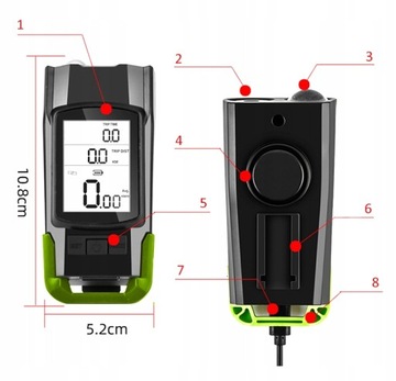 ВЕЛОСИПЕДНАЯ ЛАМПА СЧЕТЧИК СПИДОМЕТРА ПЕРЕДНЯЯ ЗАДНЯЯ