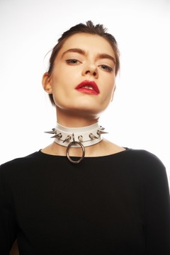 Kolczatka skórzany naszyjnik choker gothic