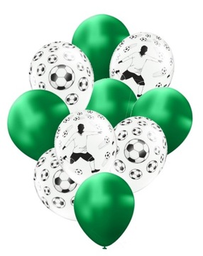 Balony z piłką PIŁKA NOŻNA na piłkarskie urodziny zielone urodzinowe zestaw
