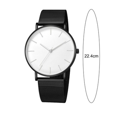 Men Watch Quartz Movement Simple Style Round Dial Stainless