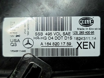 MERCEDES GL W164 BI-XENON AMG GRAND ČERNÁ FACELIFT 2009-12 SVĚTLOMET SVĚTLO USA