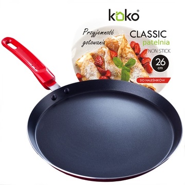 Patelnia do naleśników INDUKCJA GAZ non-stick 26cm TRADYCYJNA CLASSIC KOKO