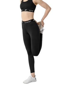 Legginsy Treningowe Fitness 4F NOSH4-SPDF351 CZARN