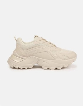 MISSGUIDED JASNOBEŻOWE BUTY SPORTOWE CHUNKY (39)