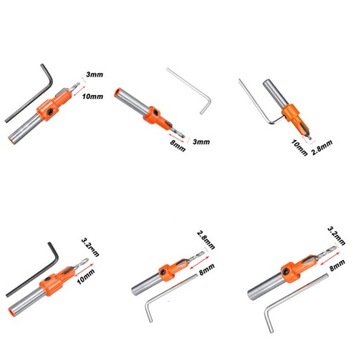 Сверла с карнизом 6шт Сверла Сверла с зенковкой Сверло с фаской