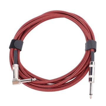 KABLE POŁĄCZENIOWE W OPLOCIE DO GITARY 6.35MM 3M