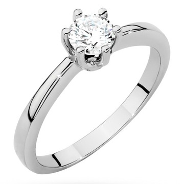 PIĘKNY ZŁOTY PIERŚCIONEK 585 z BRYLANTEM 0,40ct