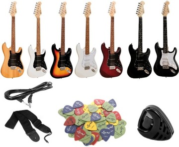ЭЛЕКТРИЧЕСКАЯ ГИТАРА STRAT 7 ЦВЕТОВ + БЕСПЛАТНЫЕ ПОДАРКИ