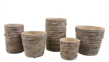 КОРИЧНЕВЫЙ ЦЕМЕНТНЫЙ ЦВЕТОЧНЫЙ ГОРШОК 20x19 С ДЕКОРАТИВНОЙ КРЫШКОЙ