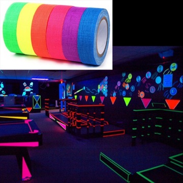 6 ROLEK TAŚMA ŚWIECĄCA W CIEMNOŚCI NEONOWE ZAOPATRZENIA TAŚMA FLUORESCENCYJNA DO PAR