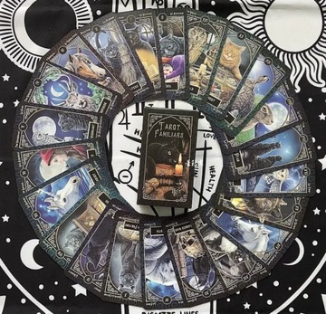 ИГРОВЫЕ КАРТЫ ТАРО С КОШКАМИ НАБОР КАРТ ТАРО ФАМИЛИАРЫ 78