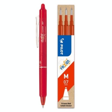 Długopis wymazywalny Pilot Frixion Clicker - CZERWONY + 3 wkłady 0,7mm