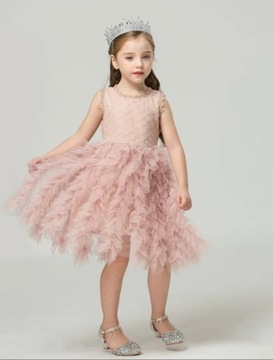 ТОРЖЕСТВЕННОЕ платье-пачка НА СВАДЬБУ СВАДЕБНОЕ ПРИЧИНЕНИЕ КРУЖЕВНОЕ ВЫПУСКНОЕ 134-140