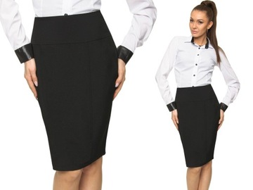 ELEGANCKA GŁADKA SPÓDNICA OŁÓWKOWA Rozmiar.46