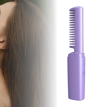 Беспроводная щетка-выпрямитель для волос, быстрый нагрев, защита от ожогов, горячая расческа, фиолетовый