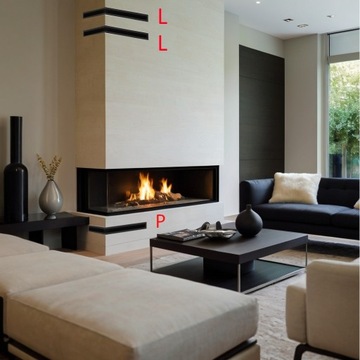 РЕШЕТКА КАМИННАЯ ВЕНТИЛЯЦИОННАЯ РЕШЕТКА LUFT CORNER 800x400x60 2 ШТ ЧЕРНАЯ