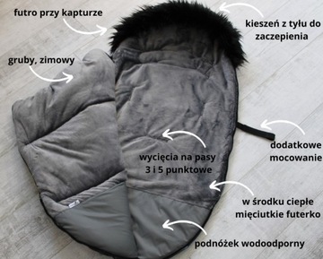 Черный спальник для коляски и санок.