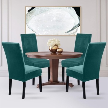 Чехлы на СТУЛЫ 6 шт. ВЕЛУРОВЫЕ УНИВЕРСАЛЬНЫЕ ГОРЧИЧНЫЕ чехлы Комплект чехлов