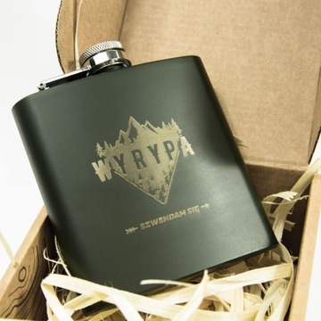 Металлическая фляжка 180мл тент синяя