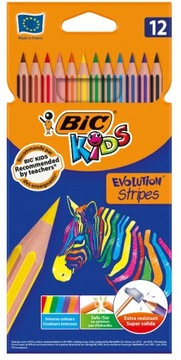 Kredki Ołówkowe BIC Evolution Stripes 12 kolorów