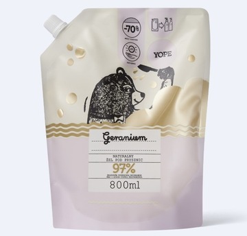 Гель для душа YOPE Geranium REFILL 800 мл