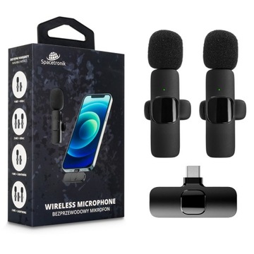 2x Bezprzewodowy mikrofon do smartfona USB typ C/iPhone