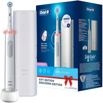 SZCZOTECZKA ELEKTRYCZNA DO ZĘBÓW ORAL-B PRO 3 3500 ETUI TIMER BIAŁA