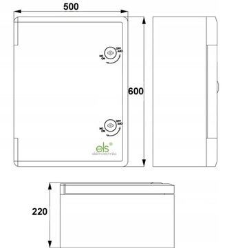 MOCNA ROZDZIELNIA ROZDZIELNICA SKRZYNKA ELEKTRYCZNA ABS IP65 60x50x22 FV