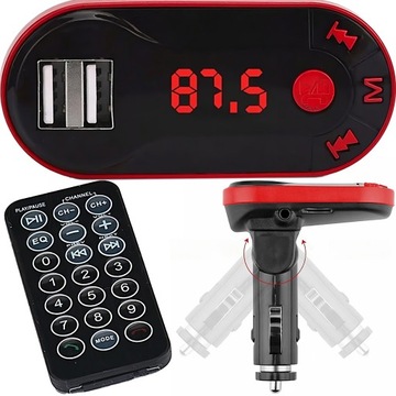 FM-ПЕРЕДАТЧИК BLUETOOTH ЗАРЯДНОЕ УСТРОЙСТВО ДЛЯ MP3 2XUSB SD LCD