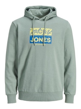 JACK & JONES bluza męska zielony kaptur M