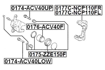 ВТУЛКА FEBEST НАПРАВЛЯЮЩАЯ ПЕРЕДНЕГО ТОРМОЗНОГО СУППОРТА TOYOTA RAV4