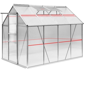 Садовая теплица из поликарбоната, алюминиевый туннель, раздвижные двери, фундамент.