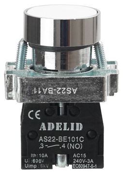 PRZYCISK STEROWNICZY BIAŁY METAL BA11 FI22 NO