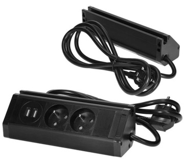 Podwójne Gniazdo Meblowe Ładowarka USB Uziemienie Uchwyt na Telefon Kabel
