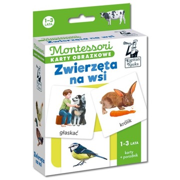 MONTESSORI KARTY OBRAZKOWE DLA DZIECI ZWIERZĘTA NA WSI