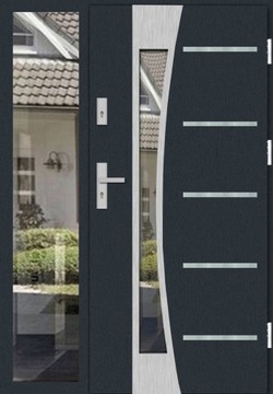 DRZWI Z DOŚWIETLEM DREWN. OŚĆ DB INOX 14ZD 120-150CM 72MM TERMO