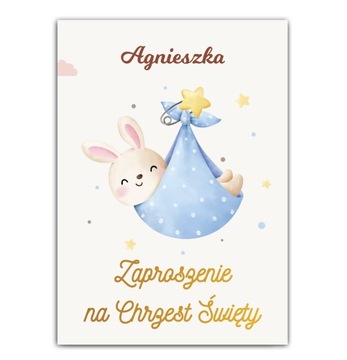 ZAPROSZENIA NA CHRZEST Święty personalizacja Imię