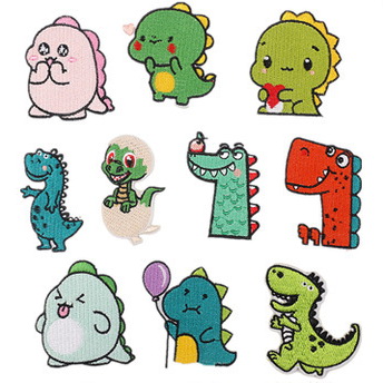 НАБОР НАШИВОК С ТЕРМОВЫШИВКОЙ ДИНОЗАВРЫ ИЗ 10 ШТ.