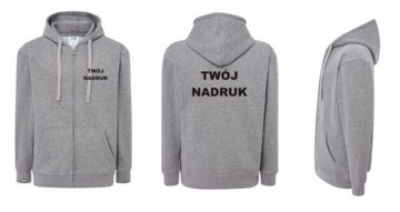 GRUBA BLUZA Z KAPUTREM ROZPINANA Z TWOIM NADRUKIEM