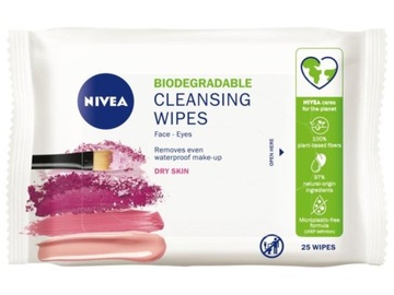 NIVEA Wipes Łagodzące chusteczki do demakijażu - cera sucha 1 op. - 25 szt.