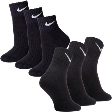 Nike ponožky ponožky čierne vysoké bavlna froté SX4926-001 3 páry M